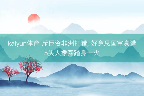 kaiyun体育 斥巨资非洲打猎, 好意思国富豪遭5头大象踩踏身一火